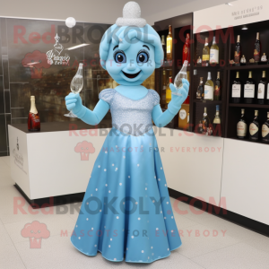 Himmelblå Champagne maskot...