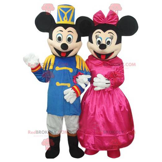 Mascotte de duo de Mickey et de Minnie très élégants -