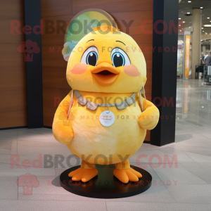 Peach Canary maskot drakt...