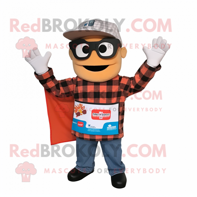 nan Enchiladas mascot costume character dressed with a Flannel Shirt and Bracelets nan Enchiladas mascot costume character dressed with a Flannel Shirt and Bracelets