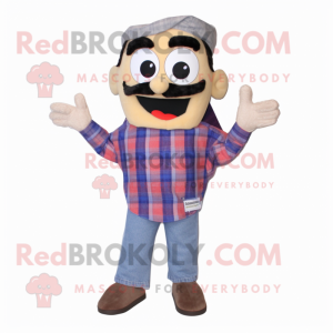 nan Enchiladas mascot costume character dressed with a Flannel Shirt and Bracelets