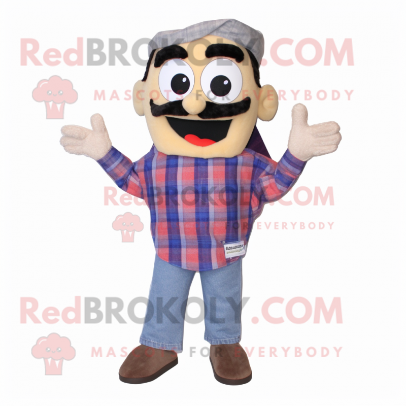 nan Enchiladas mascot costume character dressed with a Flannel Shirt and Bracelets nan Enchiladas mascot costume character dressed with a Flannel Shirt and Bracelets