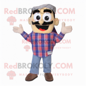 nan Enchiladas mascot costume character dressed with a Flannel Shirt and Bracelets