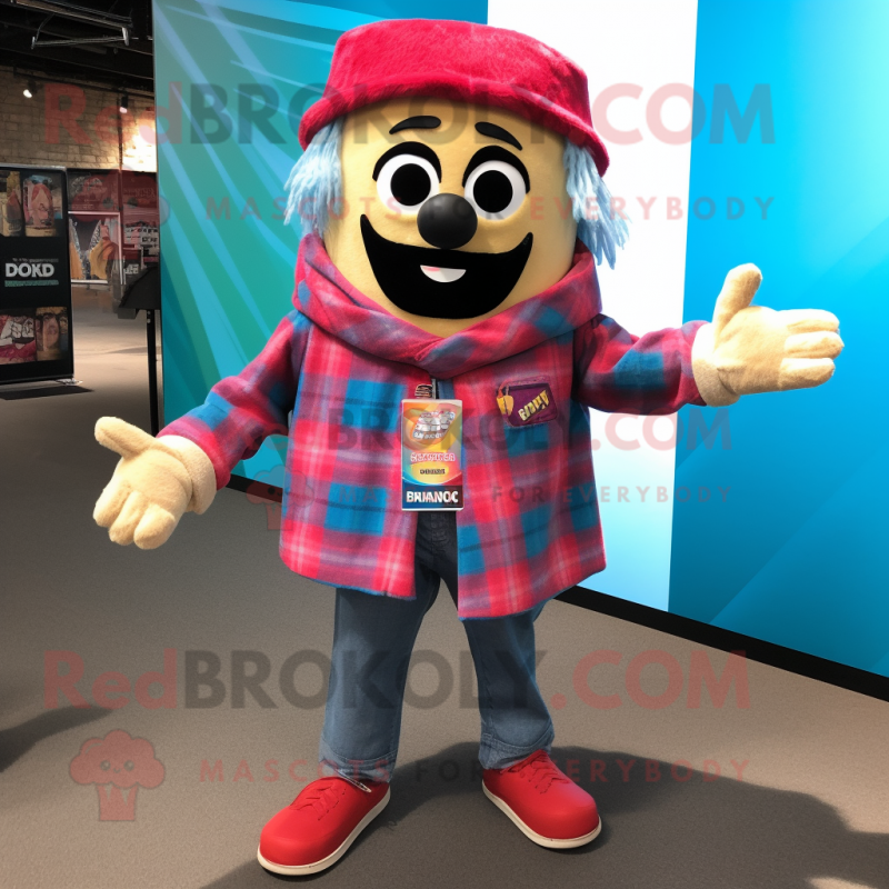 nan Enchiladas mascot costume character dressed with a Flannel Shirt and Bracelets nan Enchiladas mascot costume character dressed with a Flannel Shirt and Bracelets