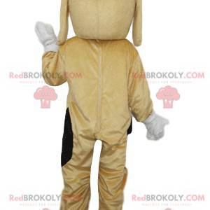 Mascotte de chien beige et blanc. Costume de chien -