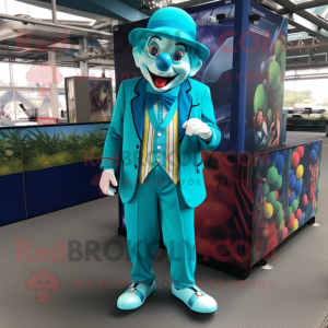 Turquoise Clown mascotte...