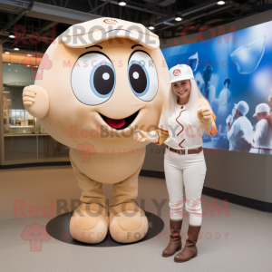 Tan Baseball Ball maskot...