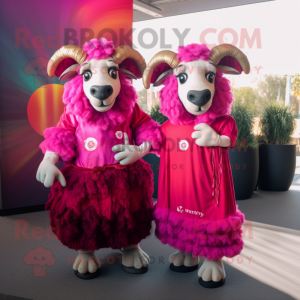 Magenta Ram maskot kostume...