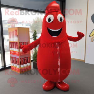 Rød flaske ketchup maskot...