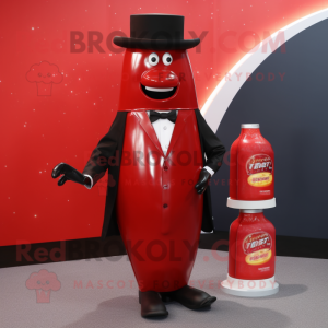 Rød flaske ketchup maskot...