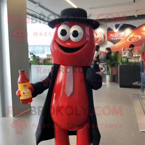 Rode fles ketchup mascotte...