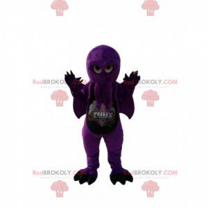 Mascota de pulpo morado con alas. Disfraz de pulpo -