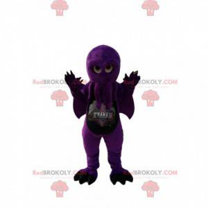 Purple octopus mascot with wings. Octopus costume -