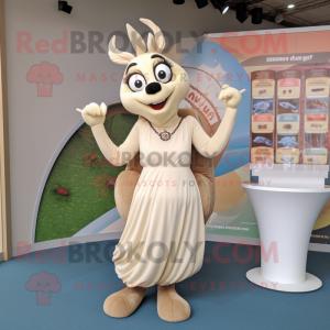 Cream Gazelle maskot drakt...