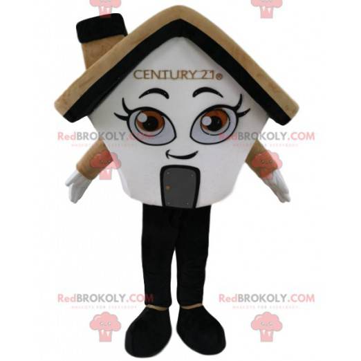 Mascote da casa branca e creme, com lareira - Redbrokoly.com