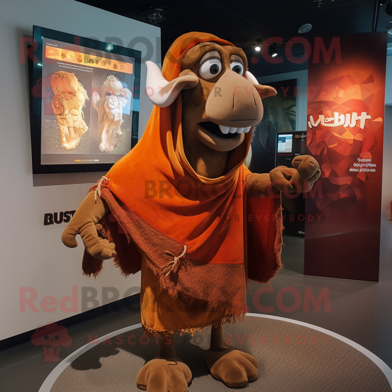 Rust Goulash mascot costume character dressed with a Shorts and Shawls Rust Goulash mascot costume character dressed with a Shorts and Shawls
