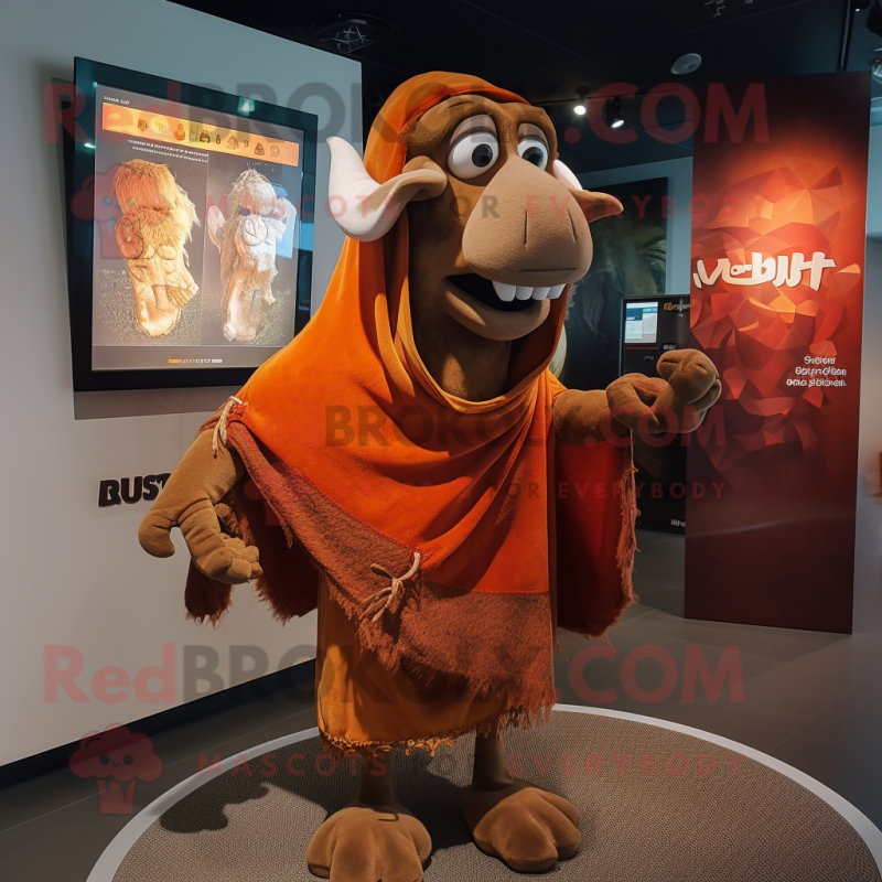 Rust Goulash mascot costume character dressed with a Shorts and Shawls