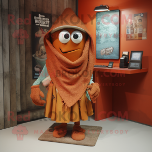 Rust Goulash mascot costume character dressed with a Shorts and Shawls