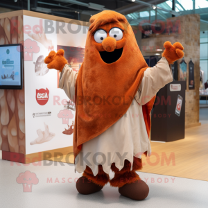 Rust Goulash mascot costume character dressed with a Shorts and Shawls