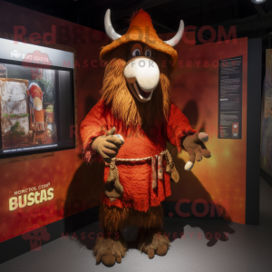 Rust Goulash mascot costume character dressed with a Shorts and Shawls