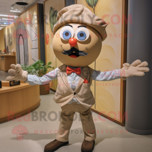 Beige tomatmaskot kostume...