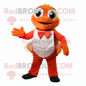 Röd Orange maskot kostym...