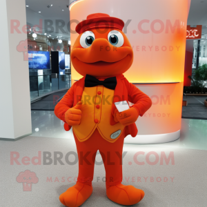 Rød Orange maskot kostume...