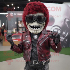 Maroon Undead maskot drakt...