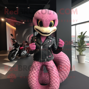 Pink Snake maskot kostume...