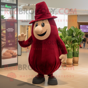 Maroon Beet maskot kostume...