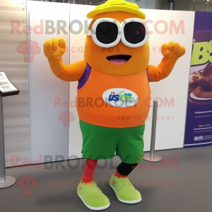 nan Squash mascot costume character dressed with a Running Shorts and Reading glasses