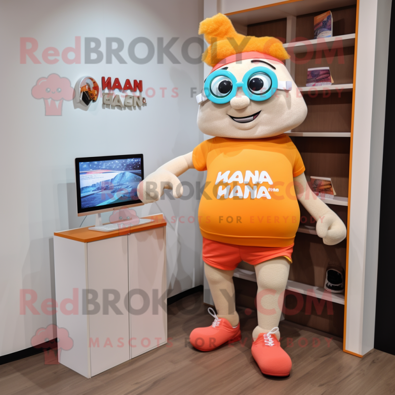 nan Squash mascot costume character dressed with a Running Shorts and Reading glasses