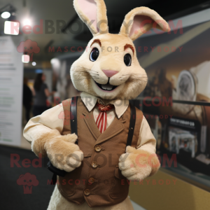 Tan Rabbit mascotte kostuum...