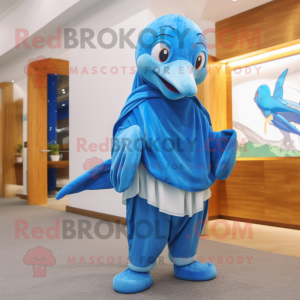 Blue Dolphin maskot kostym...