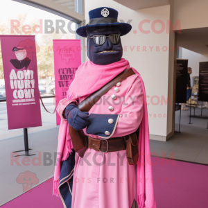Pink Civil War Soldier mascot costume character dressed with a Cover-up and Scarves