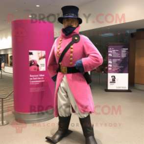 Pink Civil War Soldier mascot costume character dressed with a Cover-up and Scarves