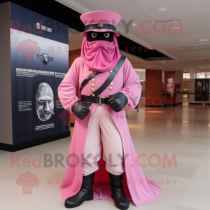 Pink Civil War Soldier mascot costume character dressed with a Cover-up and Scarves