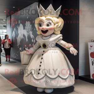 White Queen mascot costume character dressed with a Playsuit and Handbags