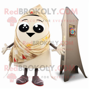 Beige Ray maskot kostume...