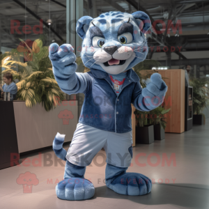 Blue Tiger mascotte kostuum...