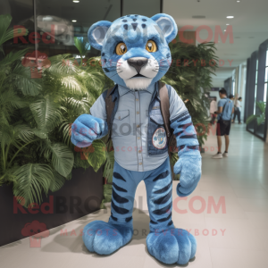Blue Tiger maskot kostume...