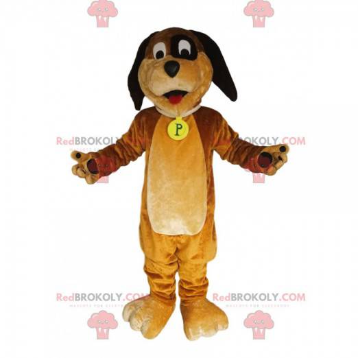 Divertente mascotte cane marrone. Costume da cane -