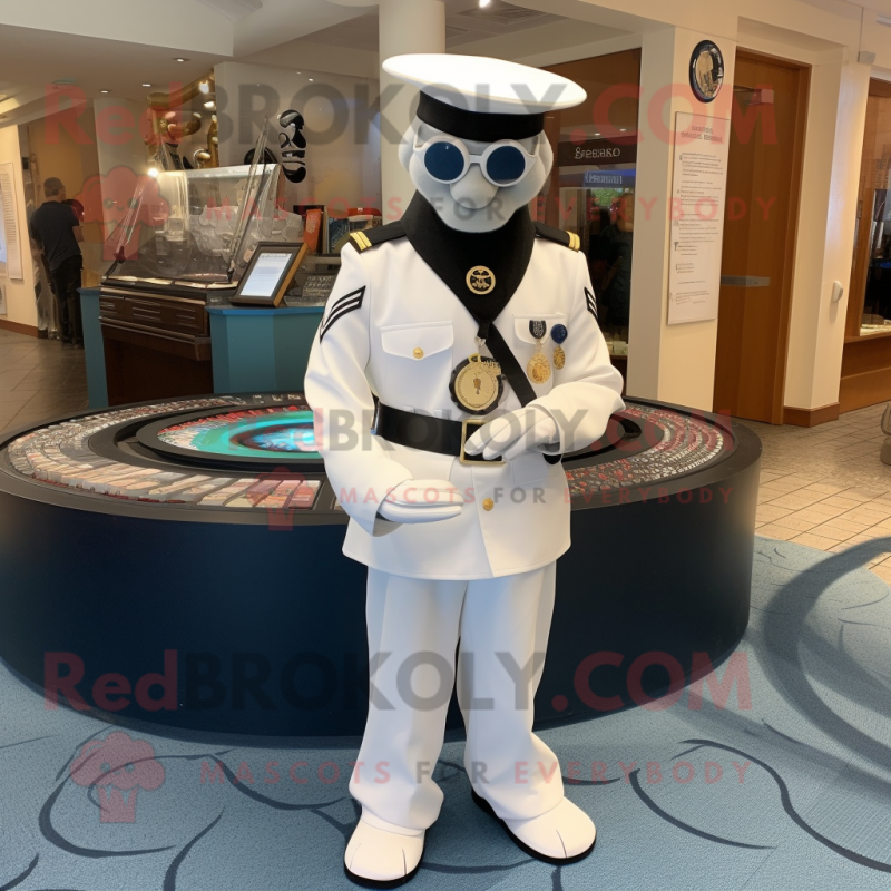 nan Marine Recon mascot costume character dressed with a Circle Skirt and Bracelets nan Marine Recon mascot costume character dressed with a Circle Skirt and Bracelets