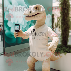 Cream Iguanodon maskot...