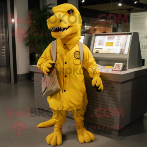 Gul Tyrannosaurus maskot...