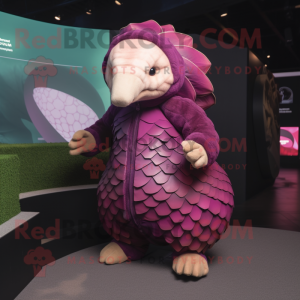 Magenta Pangolin mascotte...