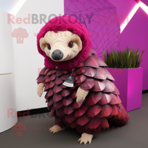 Magenta Pangolin mascotte...