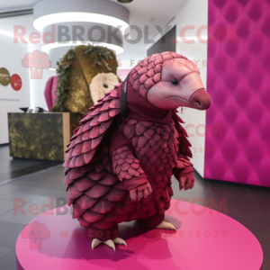 Magenta Pangolin mascotte...