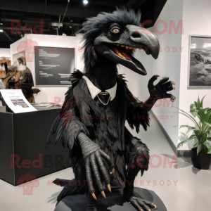 Svart Deinonychus maskot...