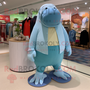 Sky Blue Walrus maskot...